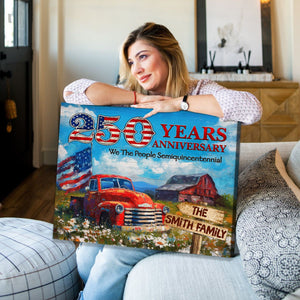 Personalized Family Name Patriotic Canvas – 250 Years Anniversary Gift Independence Day