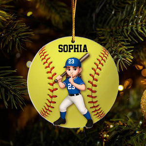 Personalized Baseball Softball Player Ornament Gift For Sport Lover