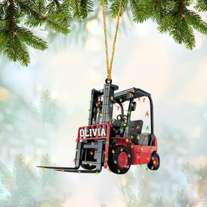Personalized Forklift Ornament Christmas Gift for Operators and Industrial Workers