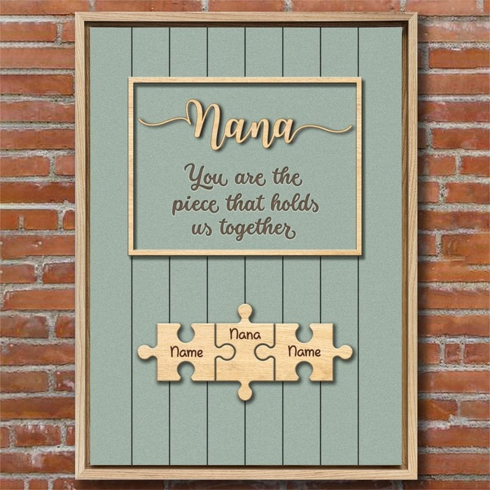 Personalized Mom & Grandma Puzzle Family Canvas Poster