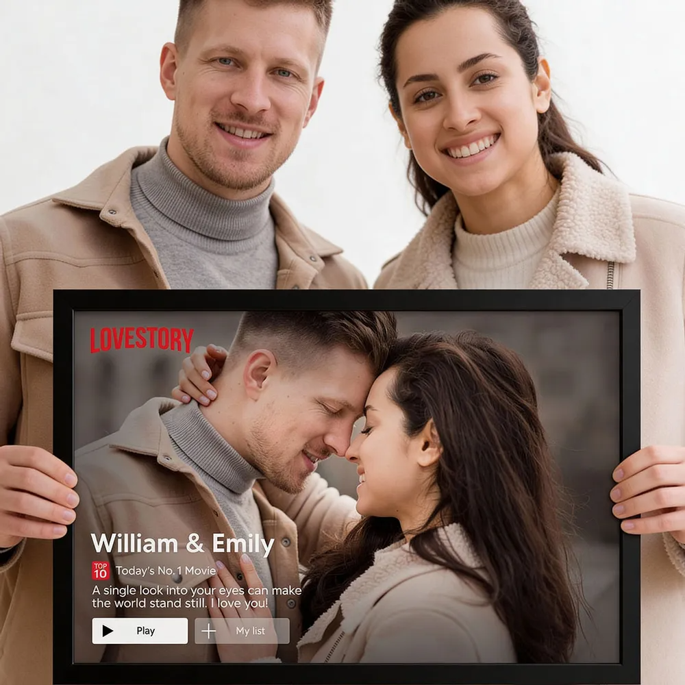 Couple Romantic Love Story - Personalized Custom Canvas Photo Poster