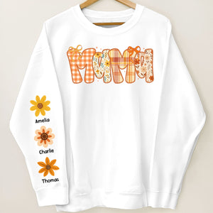 Preppy Retro Floral Fall Personalized Sweatshirt for Mom & Grandma