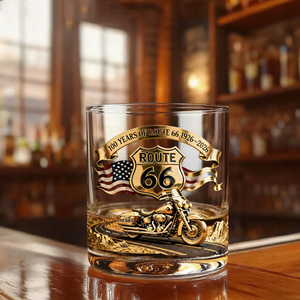 100 Years Of Route Personalized Gifts For Bikers 11oz Whisky Glass