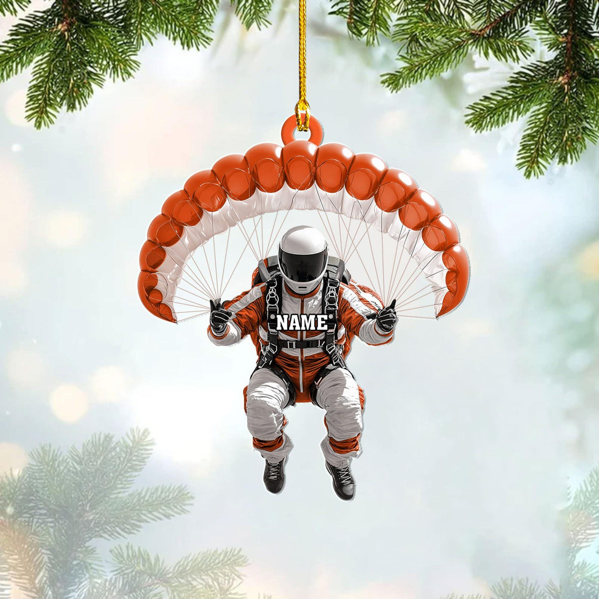 Personalized Skydiving Christmas Acrylic Ornament