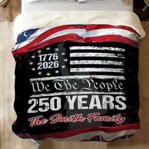 250 Years America 250th Birthday 1776-2026 Personalized Blanket Gift for Family