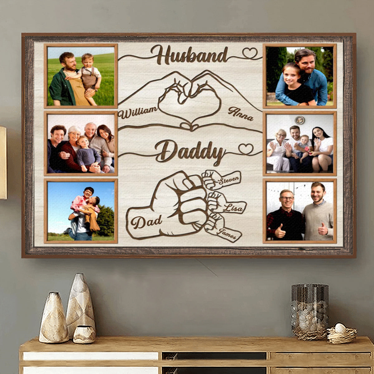 First Bump Husband Daddy Personalized Canvas Gifts For Dad