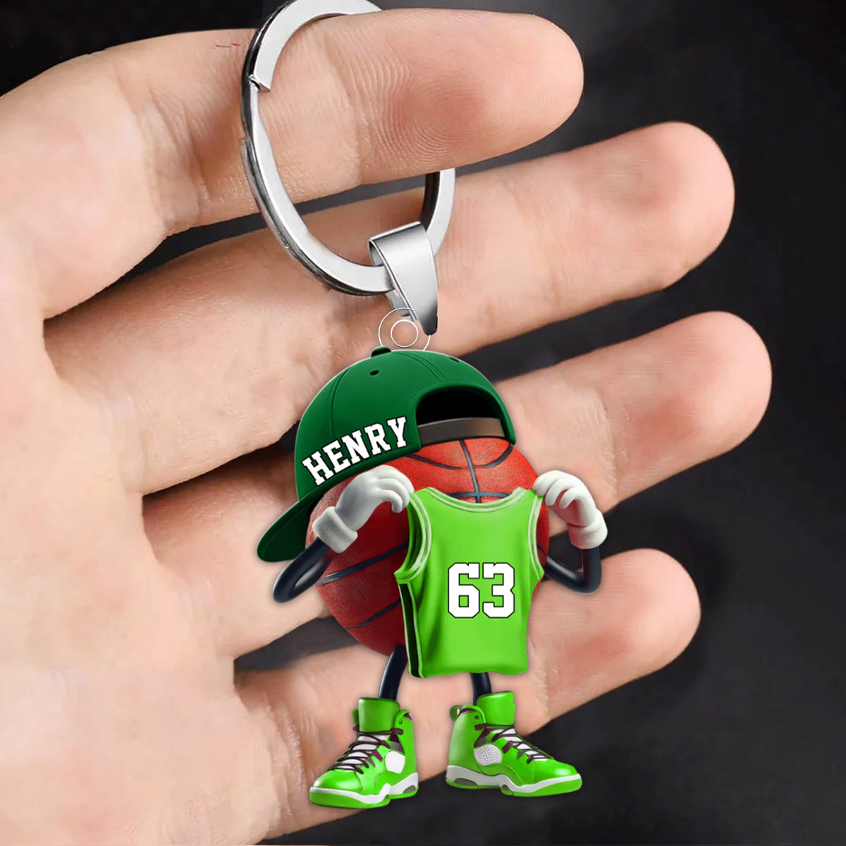 Custom Name Basketball Personalized Acrylic Keychain Gift For Basketball Lover
