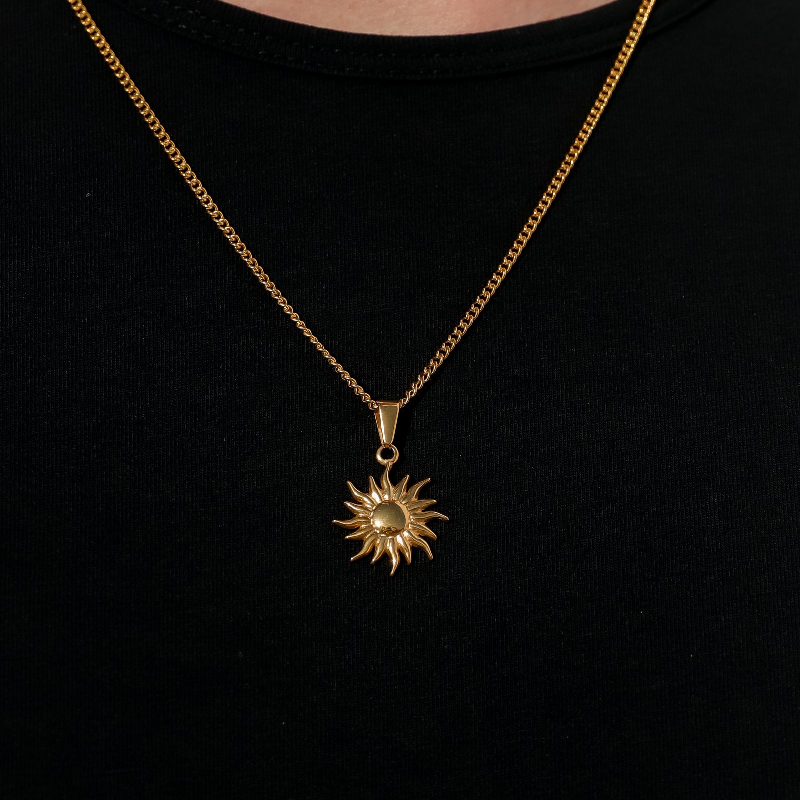 Sun Star Pendant Necklace Jewelry Gift for Man Boyfriend Gift for Him