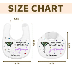 Hand Picked for Earth By My Great Grandpa in Heaven-Personalized Baby Bib Memorial Gift for Family