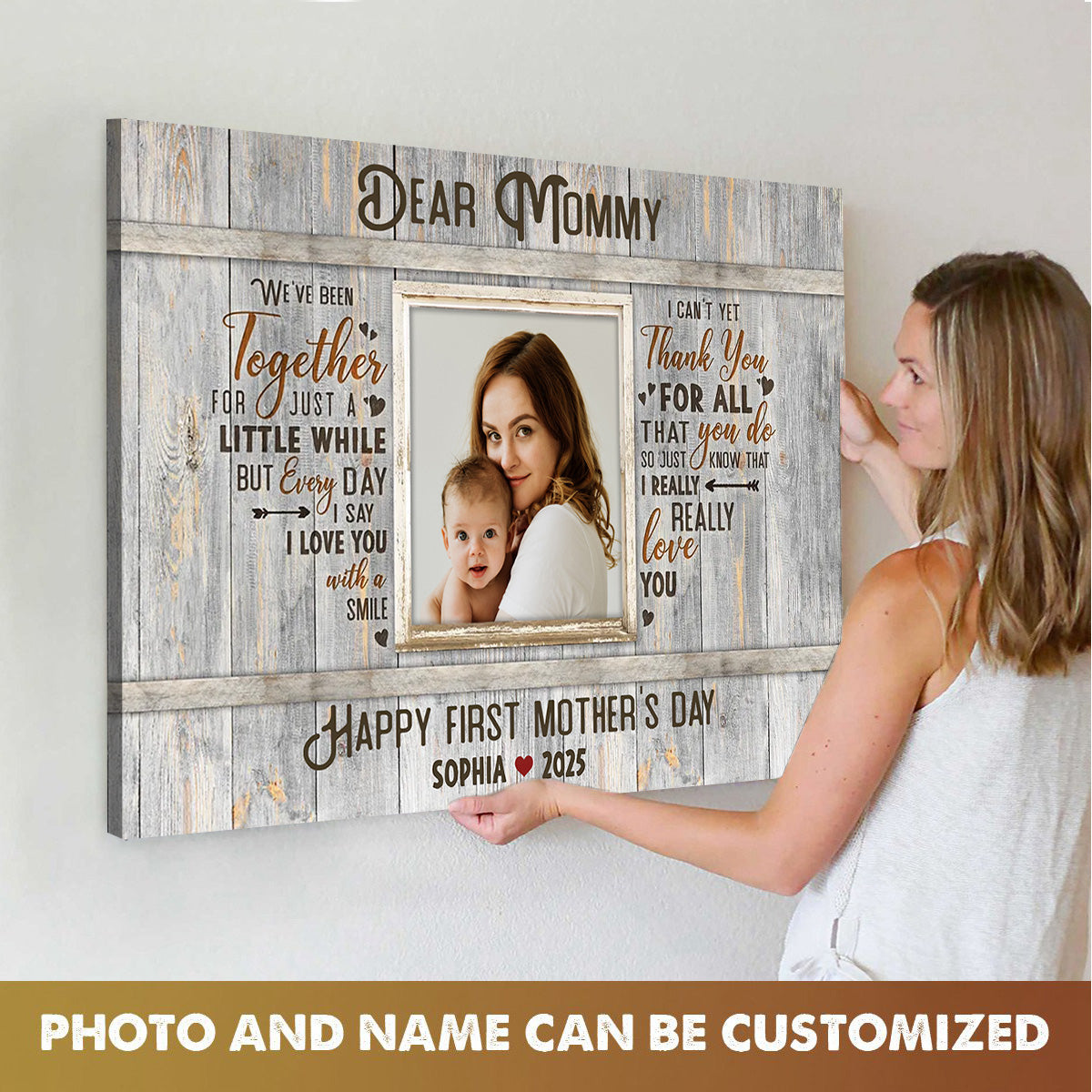 Personalized First Time Mother’s Day Canvas Print Gift For Mother's First Mother’s Day