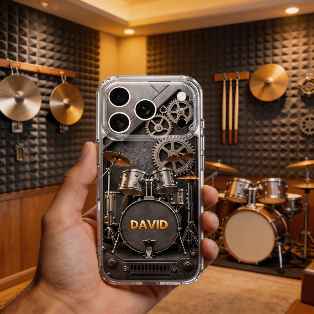A Passion For Rhythm Drums - Personalized Clear Phone Case, Gift For Musician Lovers