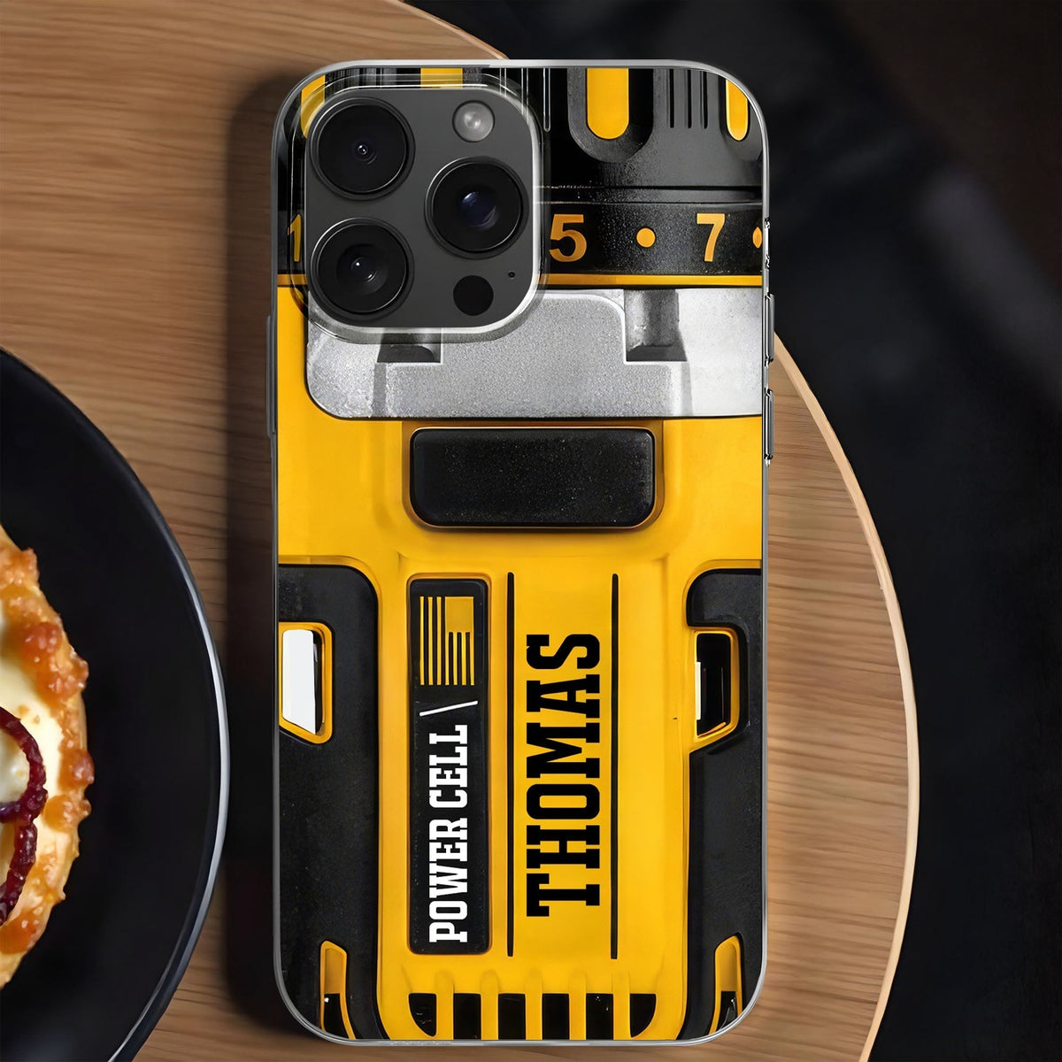 Power Cell Drill Case, Personalized Clear Phone Case, Gift For Dad