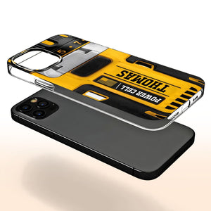 Power Cell Drill Case, Personalized Clear Phone Case, Gift For Dad