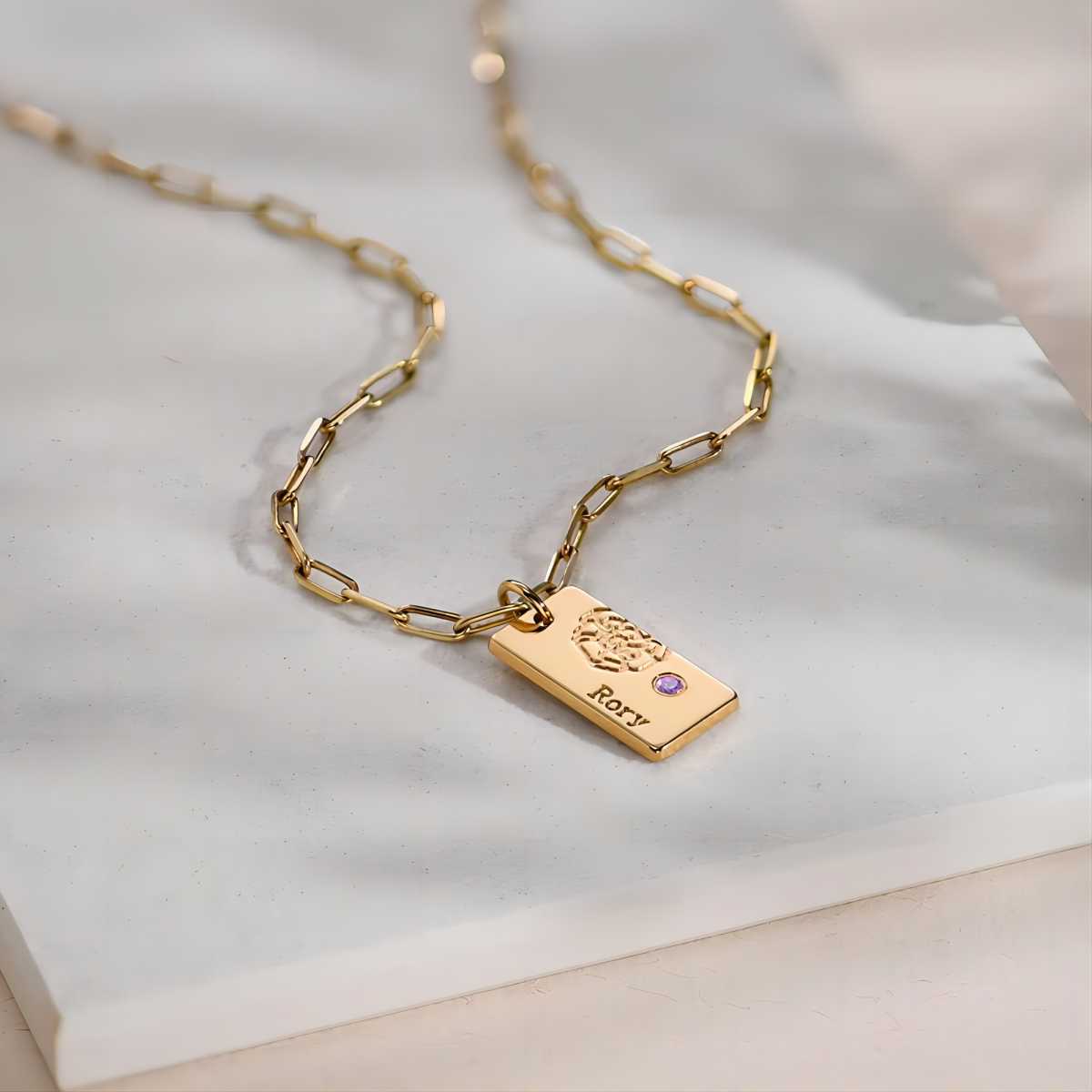 Personalized Blossom Birth Flower Necklace With Birth Stone