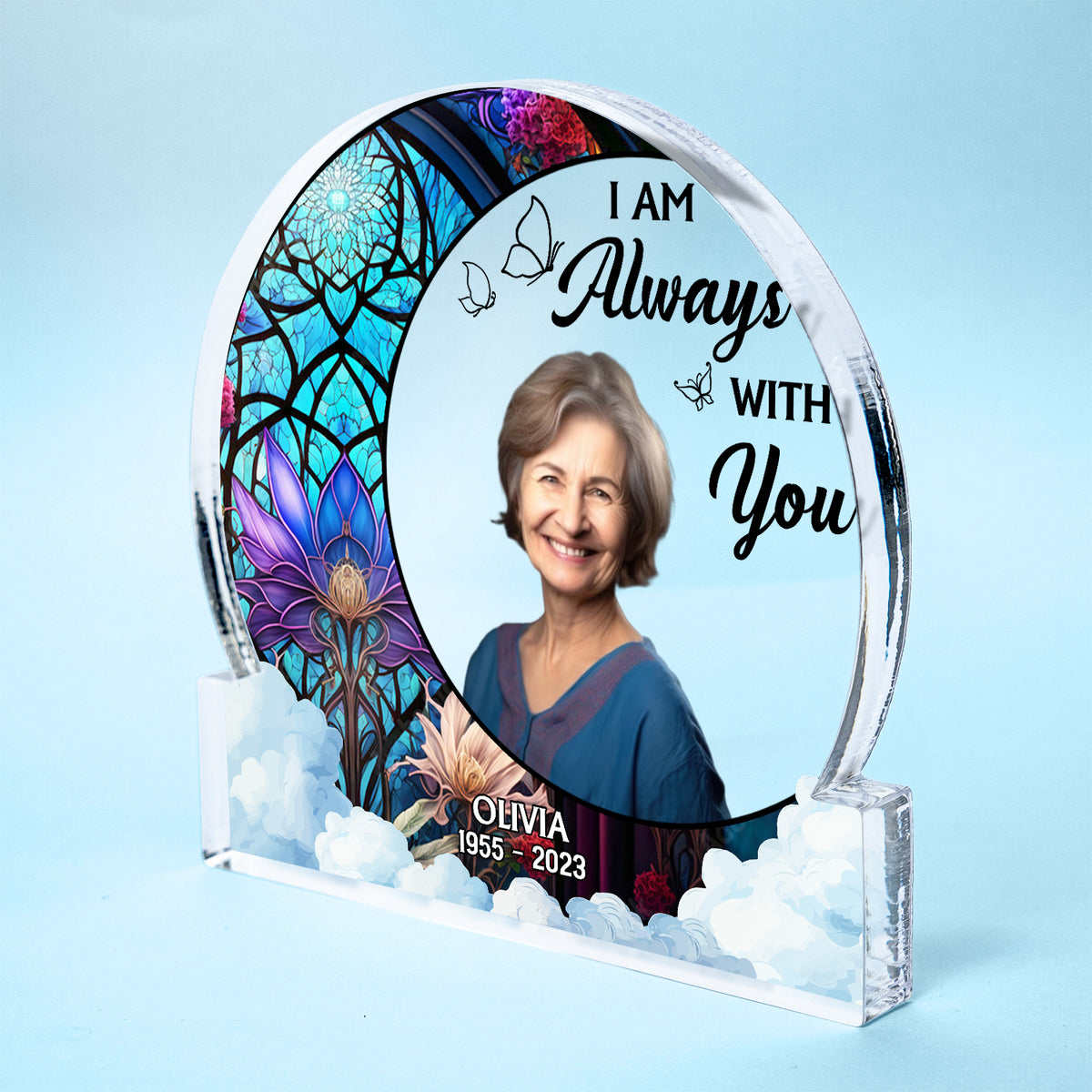 Always With You - Memorial Gift - Personalized Round Shaped Acrylic Plaque