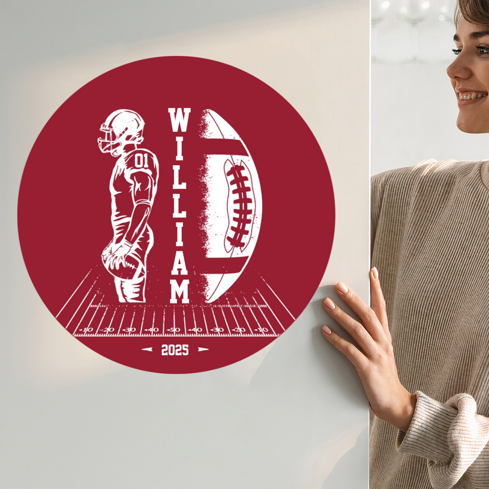 Custom Name American Football Personalized Sticker/Decal