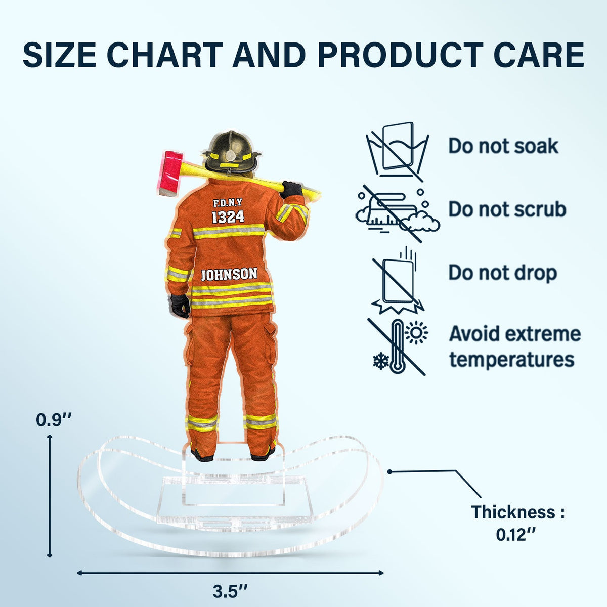 Personalized Firefighter Uniform Acrylic Shaking Stand