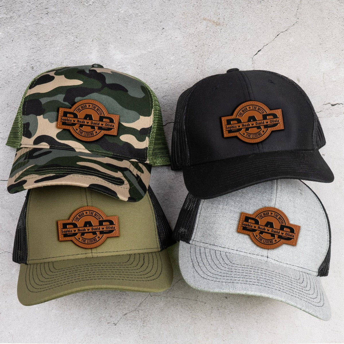 Dad, The Man, The Myth, The Legend - Personalized Leather Patch Hat