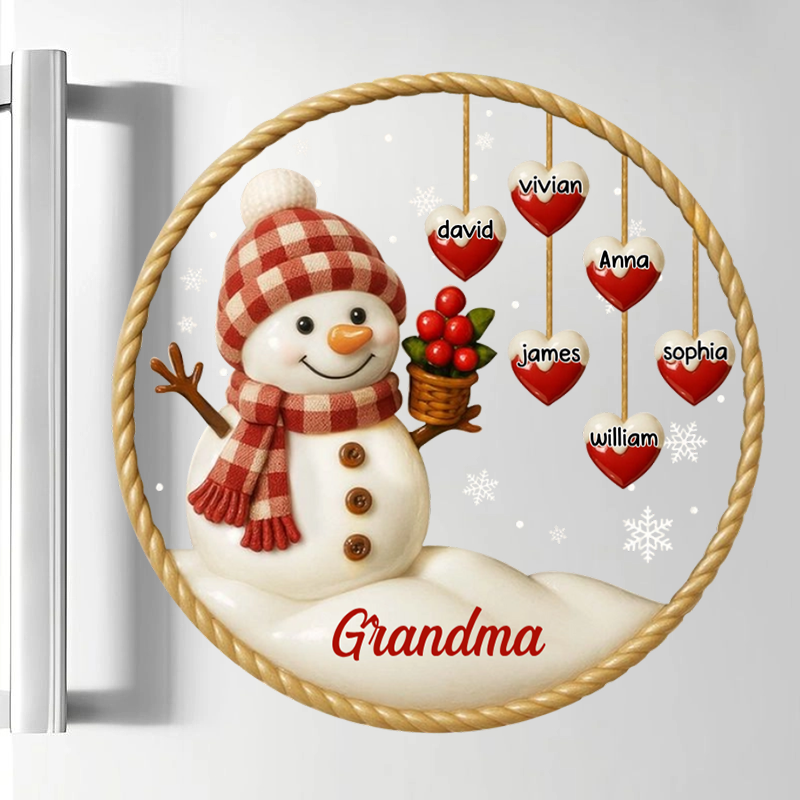 Snowman and Hearts Personalized Decal For Family