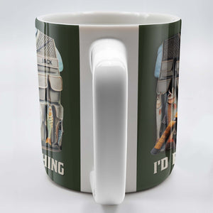 I'd Rather Be Fishing, Fishing Gear and Fish Design, Personalized Coffee Mug, Gift For Fishing Enthusiasts