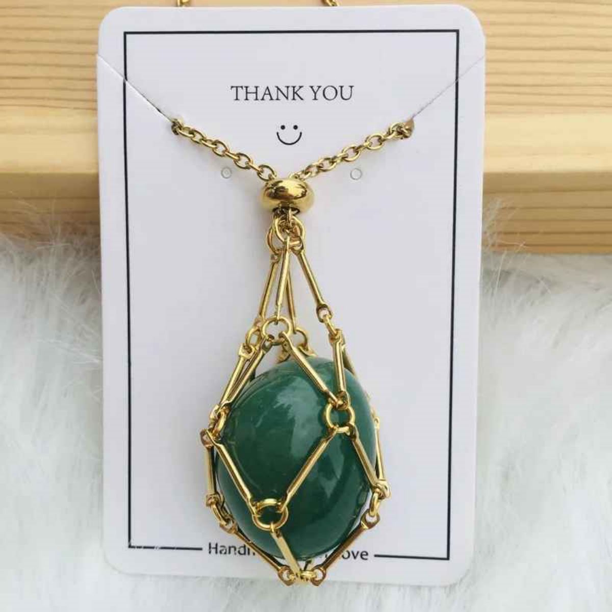 Crystal Gemstone Holder Necklace