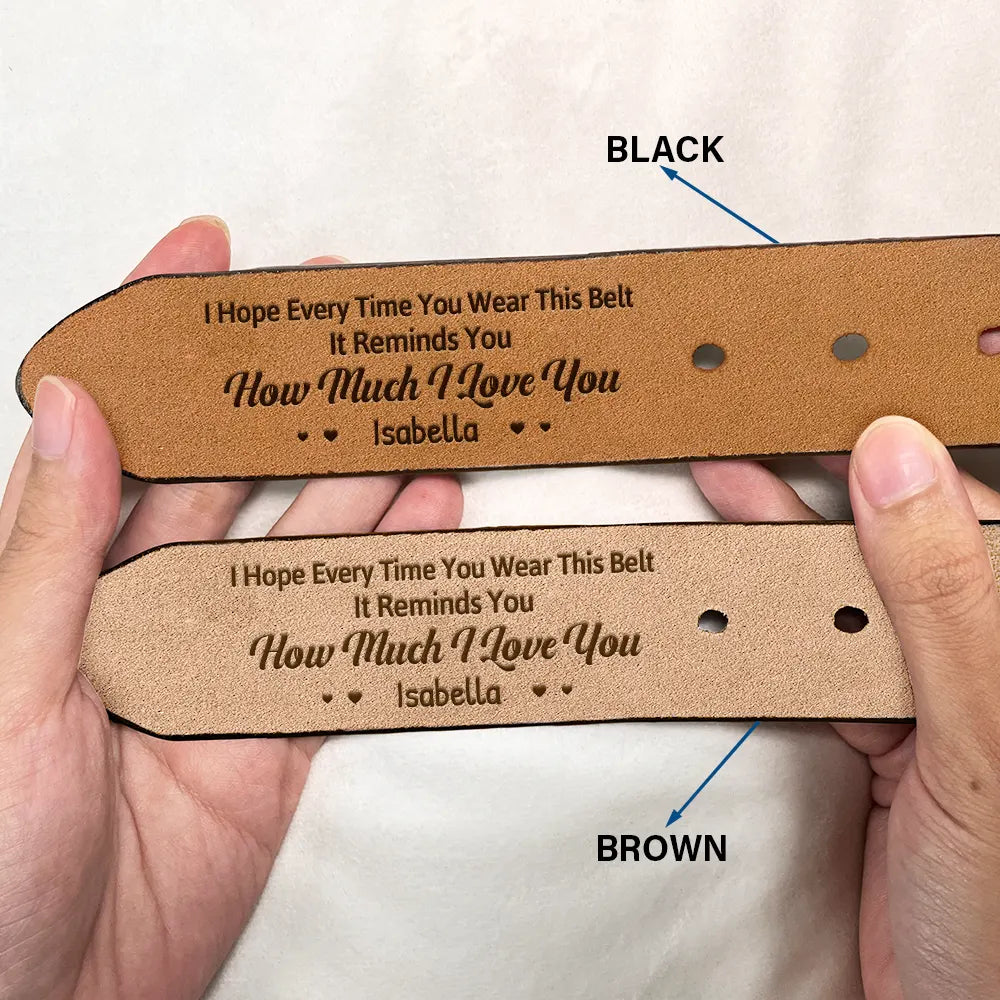 Moment You Became My Daddy - Personalized Leather Belt Gift For Fathers Day