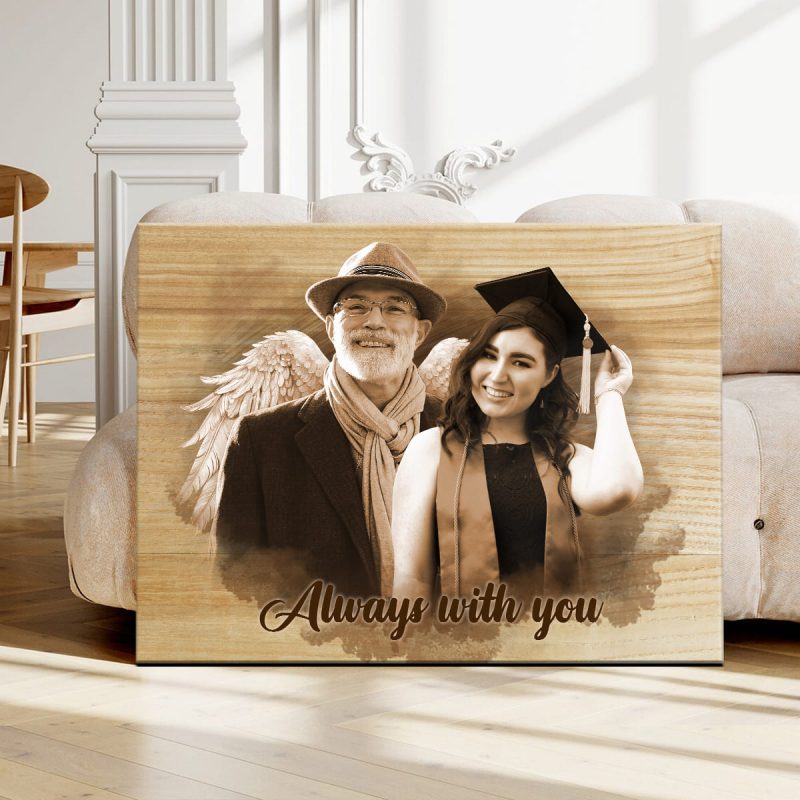 Graduation Memorial Gift – Personalized Canvas Wall Art Portrait for High School or University Graduate | Gift for Grandson, Granddaughter, or Loved One