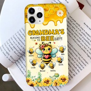 Grandma's Reasons To Bee Happy Personalized Phone Case