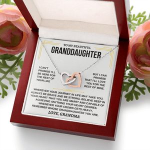 To My Beautiful Granddaughter - Intertwined Hearts Keepsake Necklace