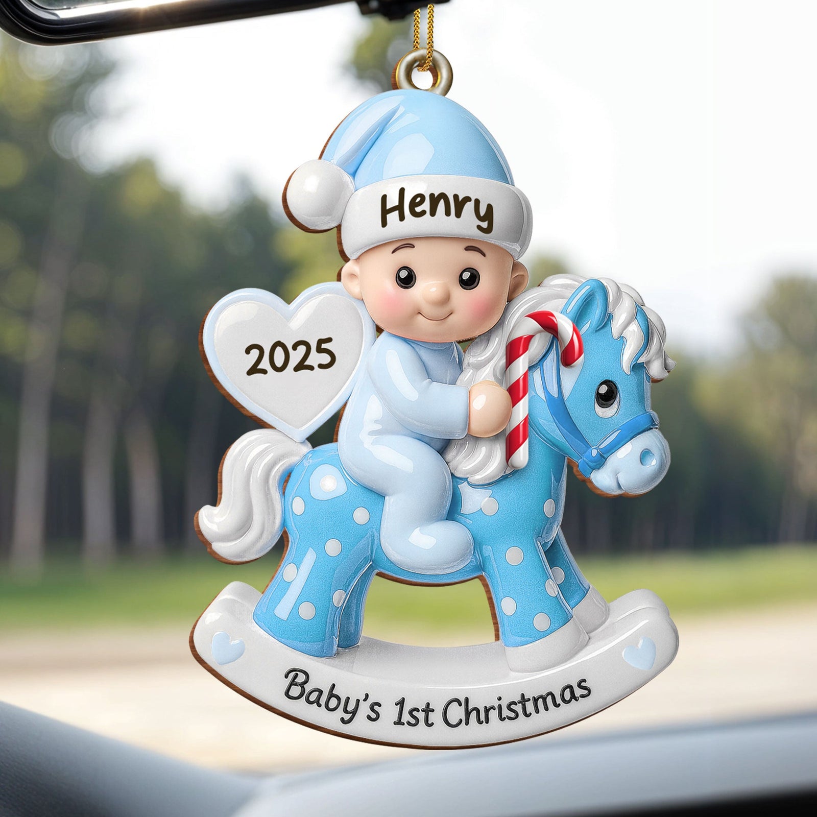 Celebrate Your Baby's First Christmas With Rocking Horse Personalized Custom Wood Ornament