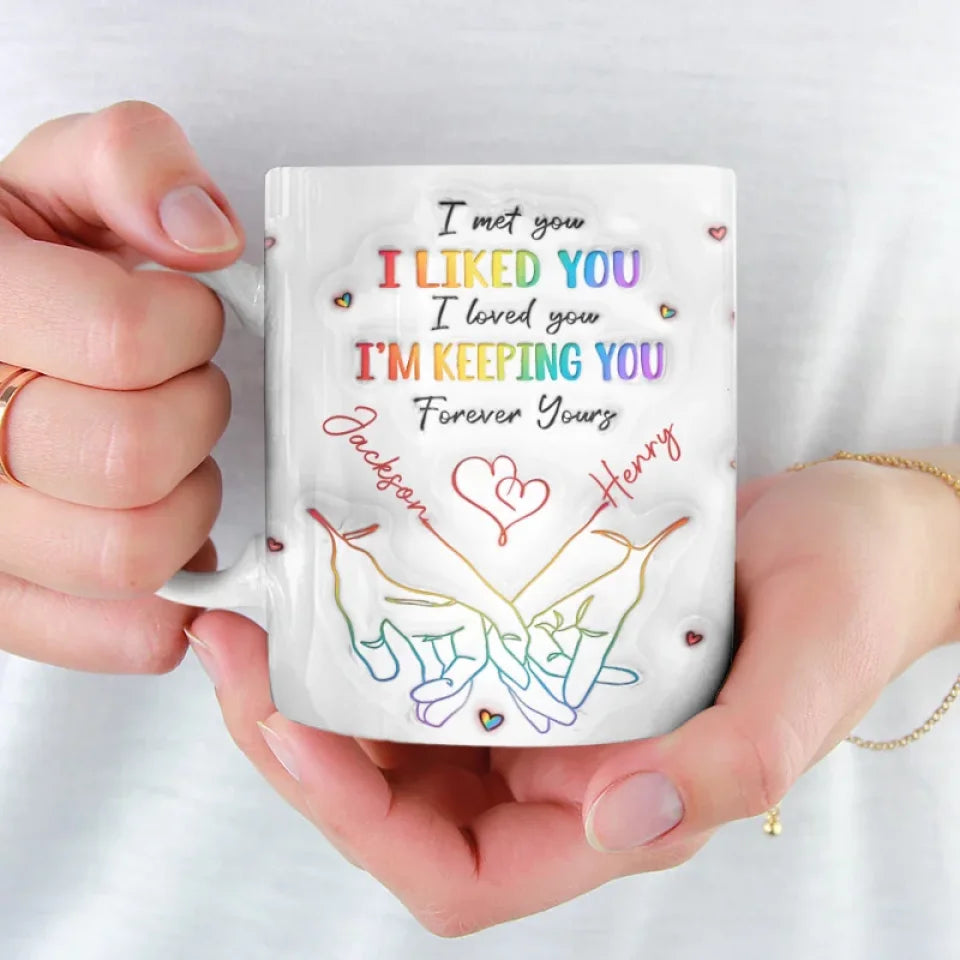 Love Knows No Gender - Couple Personalized Printed Mug, Gift For Anniversary