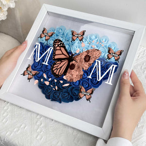 Personalized Mom Butterfly Flower Shadow Box