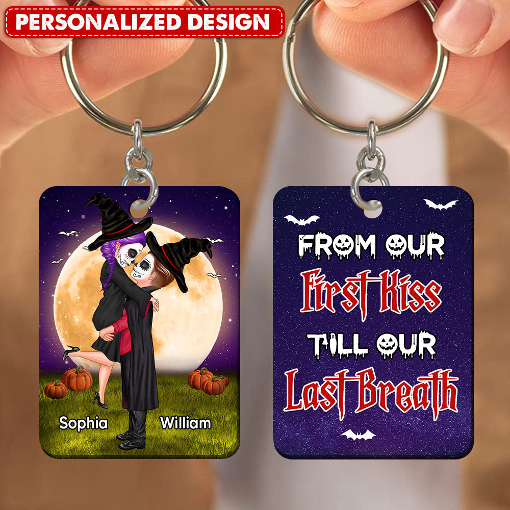 Halloween Couple Kissing When We're Together Everynight Is Halloween Personalized Keychain