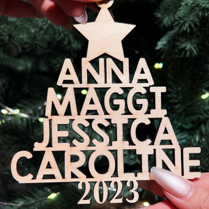 Personalized Family Name Wooden Ornament