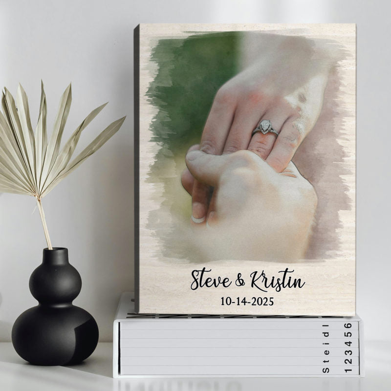 Personalized Couple Proposal Portrait Canvas Poster, Couple Proposal Gift, Engagement Gift for Him Her
