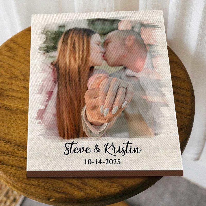 Personalized Couple Proposal Portrait Canvas Poster, Couple Proposal Gift, Engagement Gift for Him Her