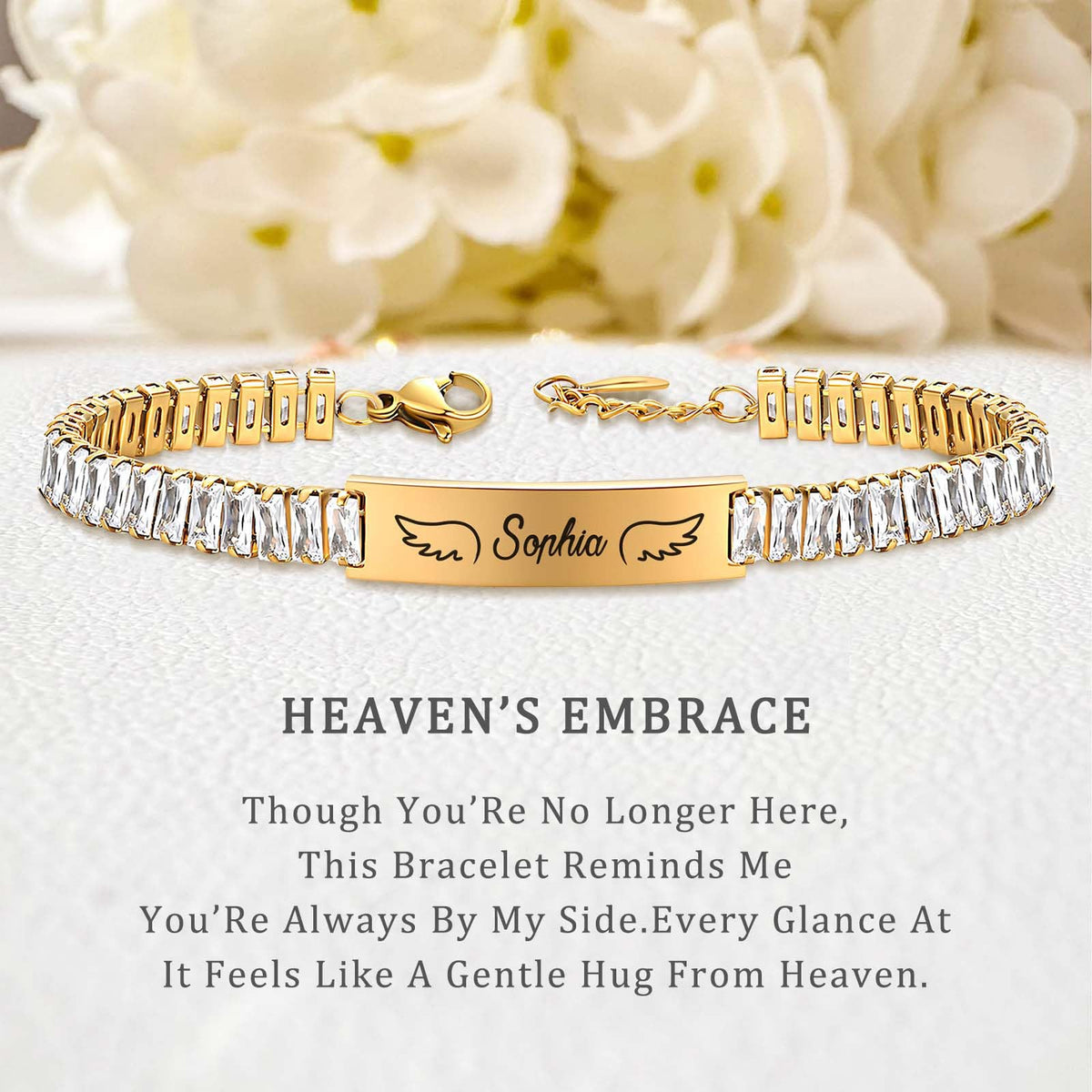 Custom Bracelets With Wings Personalized Memorial Jewelry