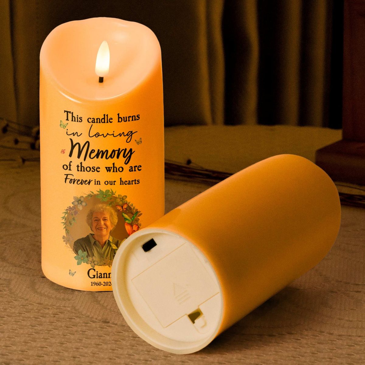 This Candle Burns In Loving Memory Personalized Photo LED Candle