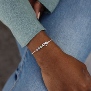 Ties of the Heart - Personalized Adjustable Birthstone Bracelet