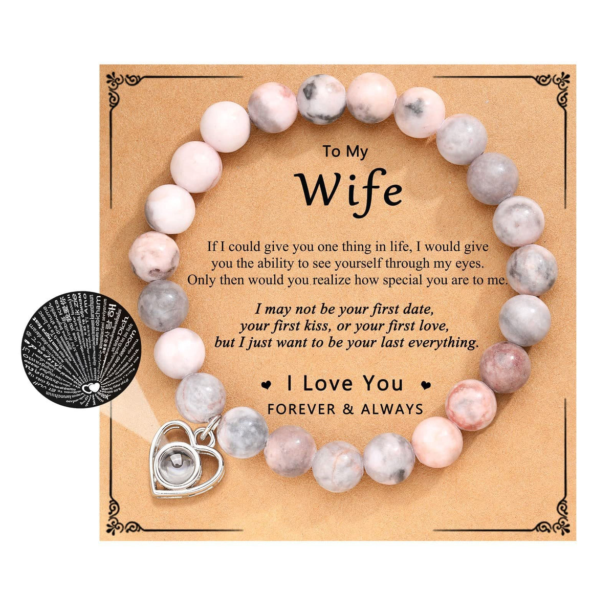 Hand Woven Bracelet With Gift Card, Healing Crystal Bracelet Mother's Day Gift