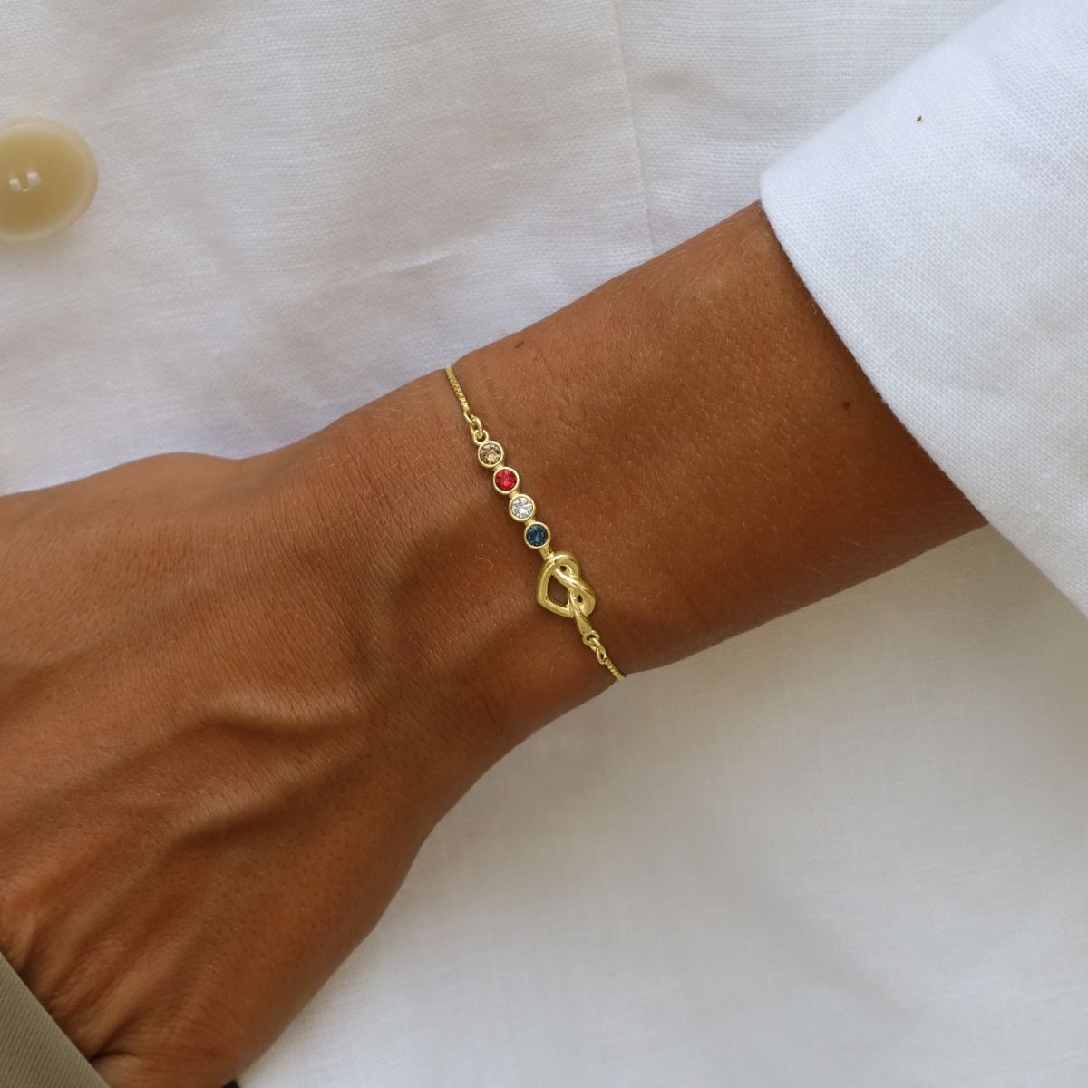 Ties of the Heart - Personalized Adjustable Birthstone Bracelet