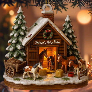 Customize Your Own Charming Horse Farm Ornament Personalized Wood Ornament Gift For Horse Lovers