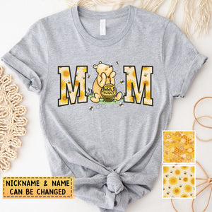 Personalized Honey flower Pure Cotton T-shirt Gift For Grandma, Mom