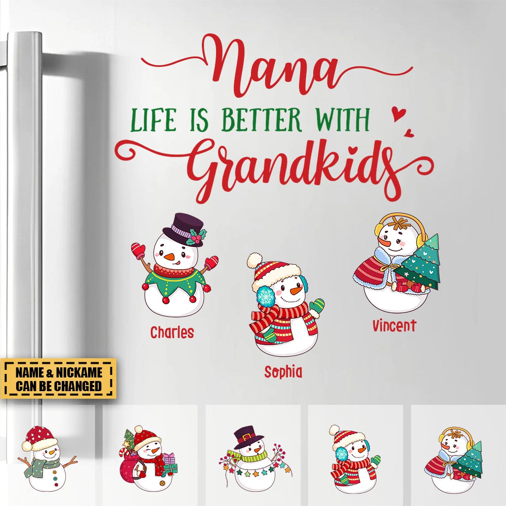 Life Is Better With Grandkids Personalized Decal/Sticker Christmas Gift For Grandma
