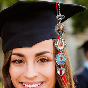 Custom Tassel Photo Charm with Angel Wings - Personalized Graduation Gifts For Him, Her - Chasing Dreams Graduation Day