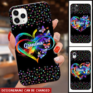 Personalized Grandma Heart Infinity Butterfly Phone Case