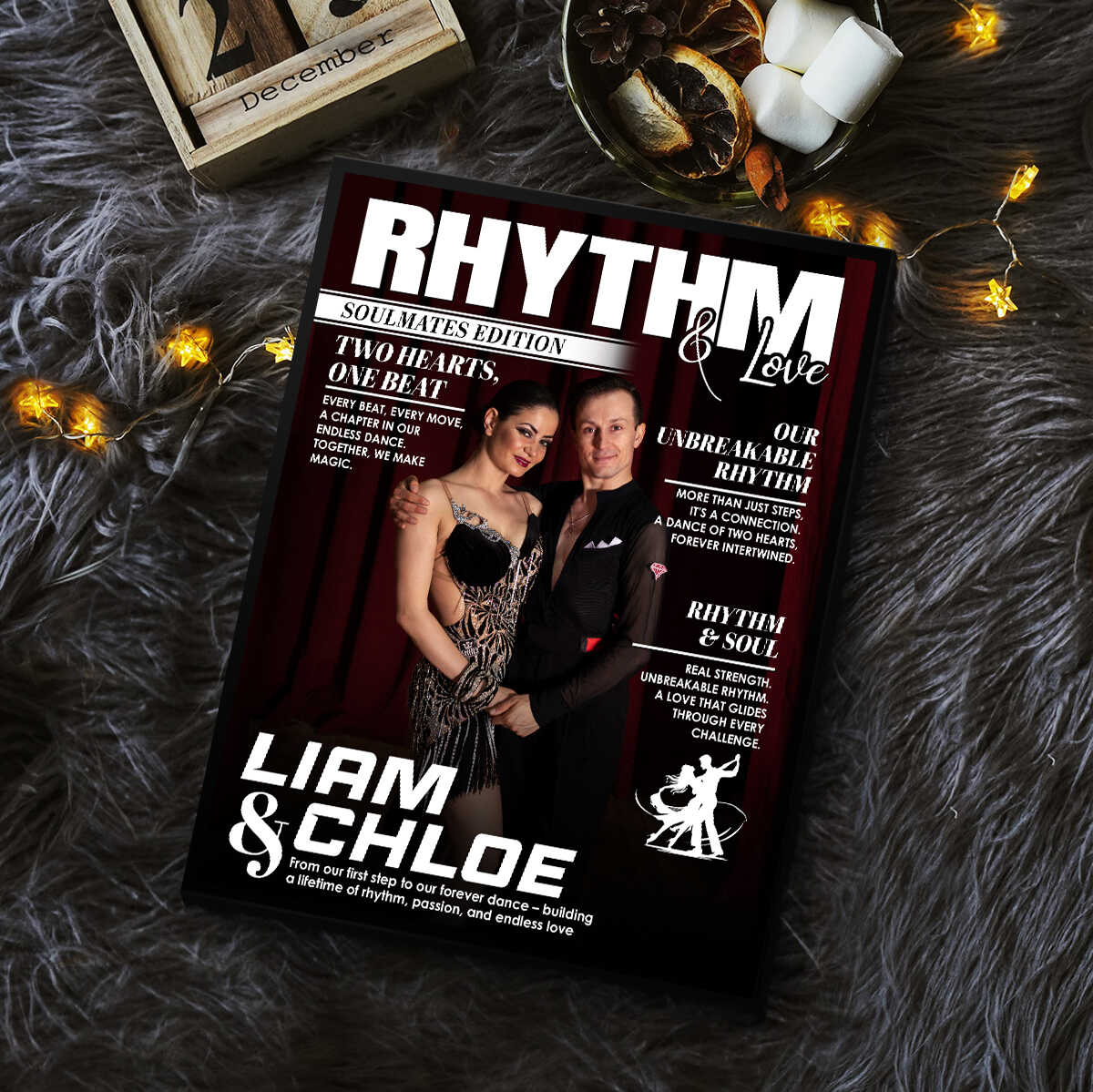 Personalized Dancer Couple Magazine Cover Canvas, Dance Soulmates Keepsake, Ballroom Dancer Gift,Couple Gift Ideas