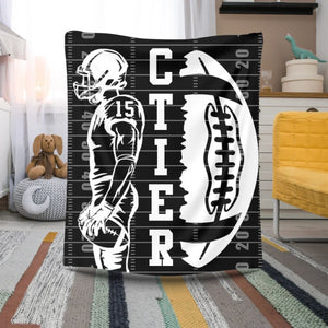 Custom Football Blanket With Name And Number