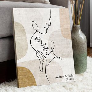 Sentimental Line Couple Art Personalized Canvas