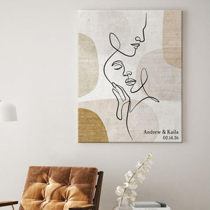 Sentimental Line Couple Art Personalized Canvas